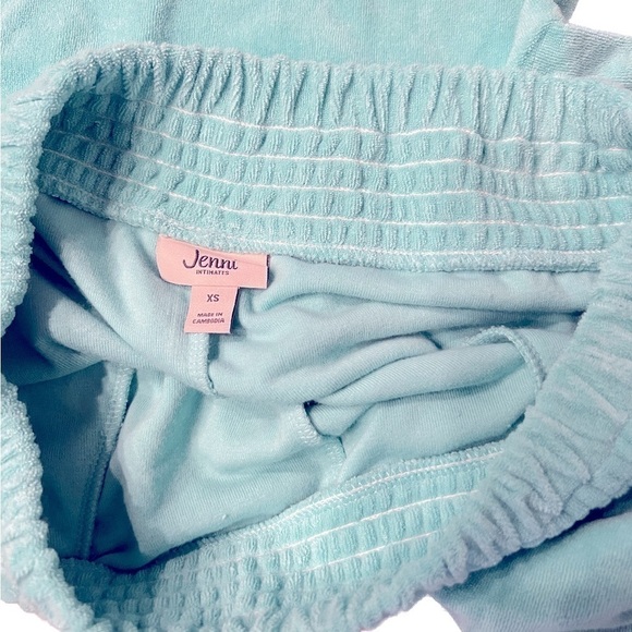 New Jenni Women's Smocked-Waist
Terry Cloth Shorts, Ocean Aqua S - Picture 8 of 9